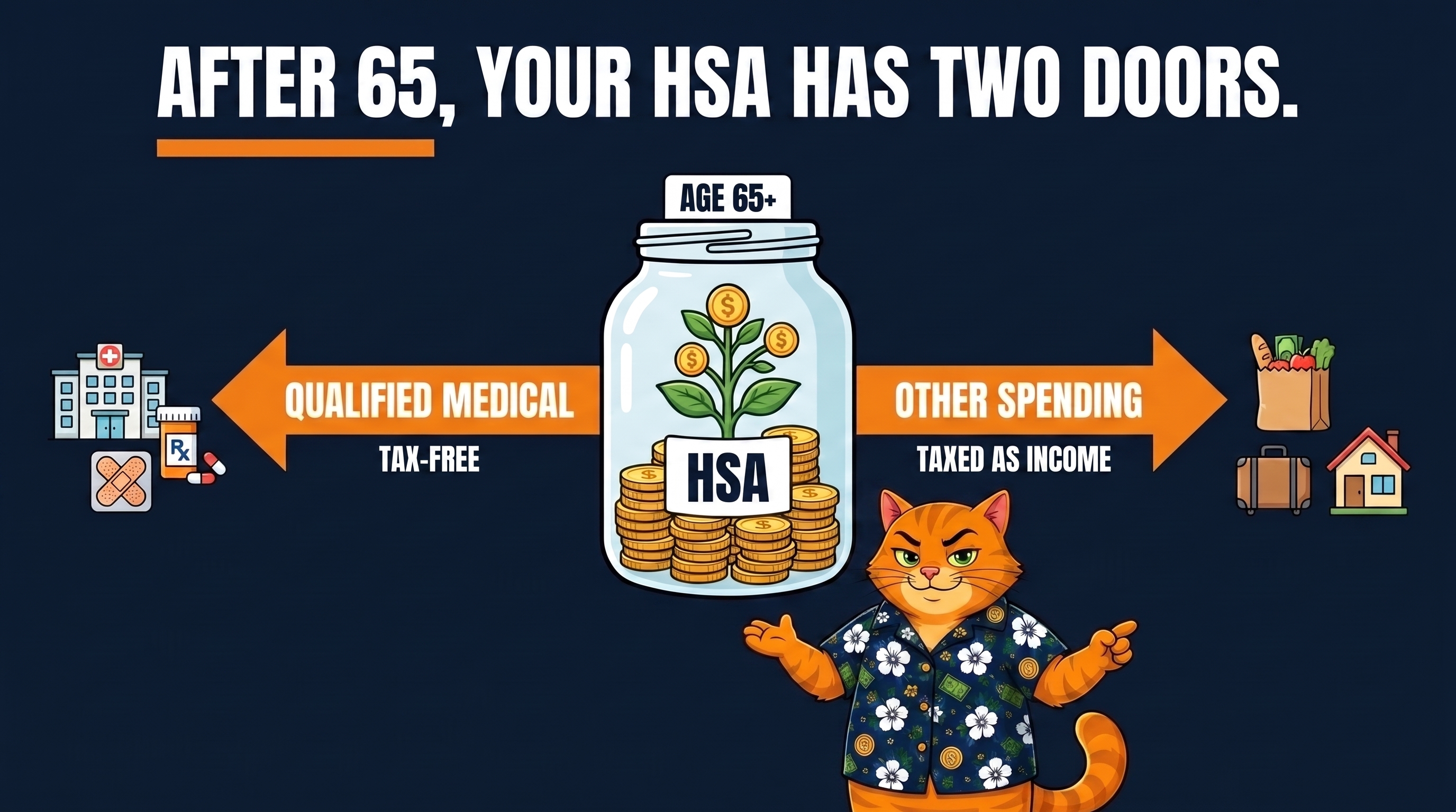 After 65, your HSA has two doors.