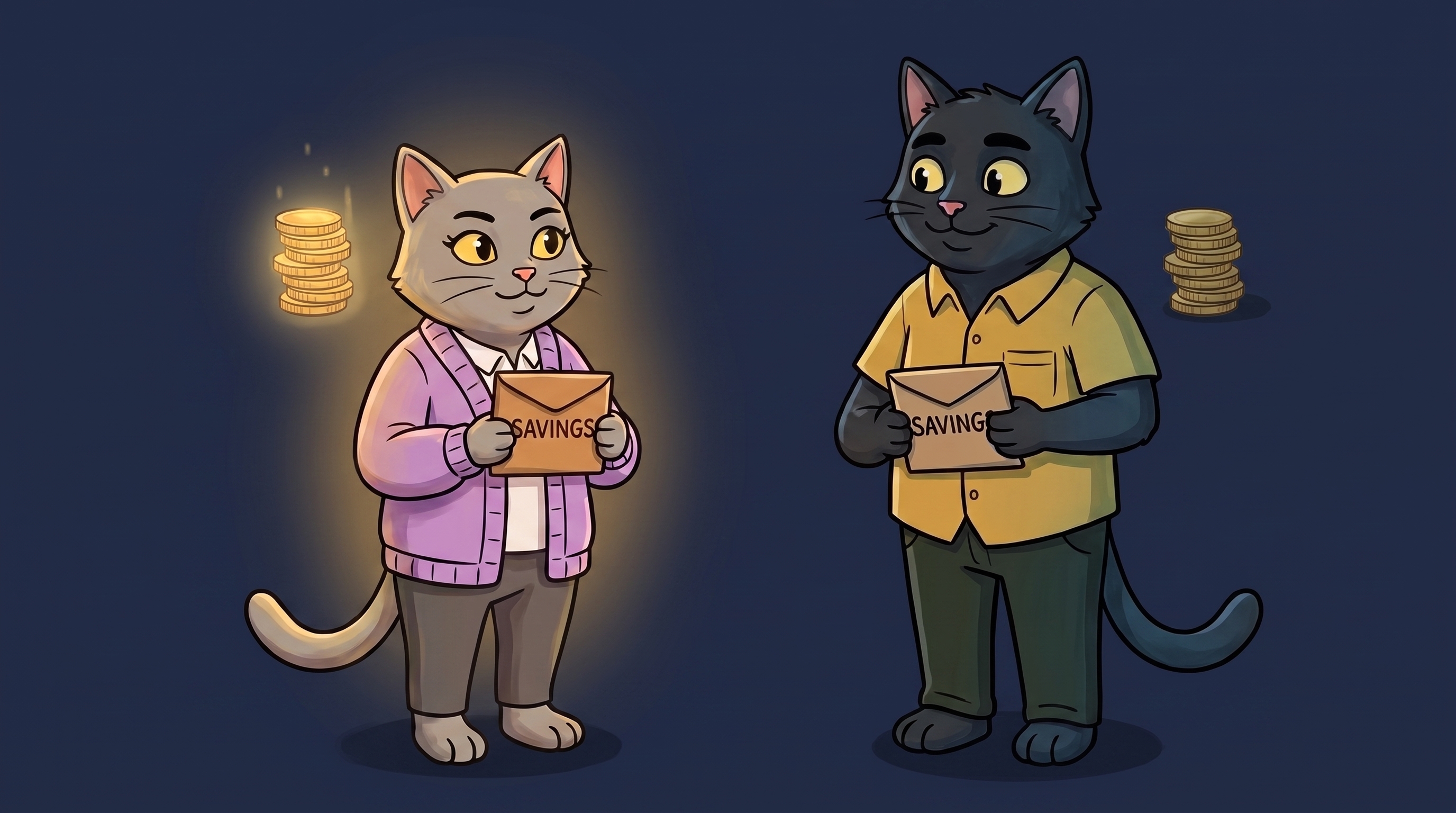 Denise and Walter, standing side by side, having done the exact same thing with very different outcomes