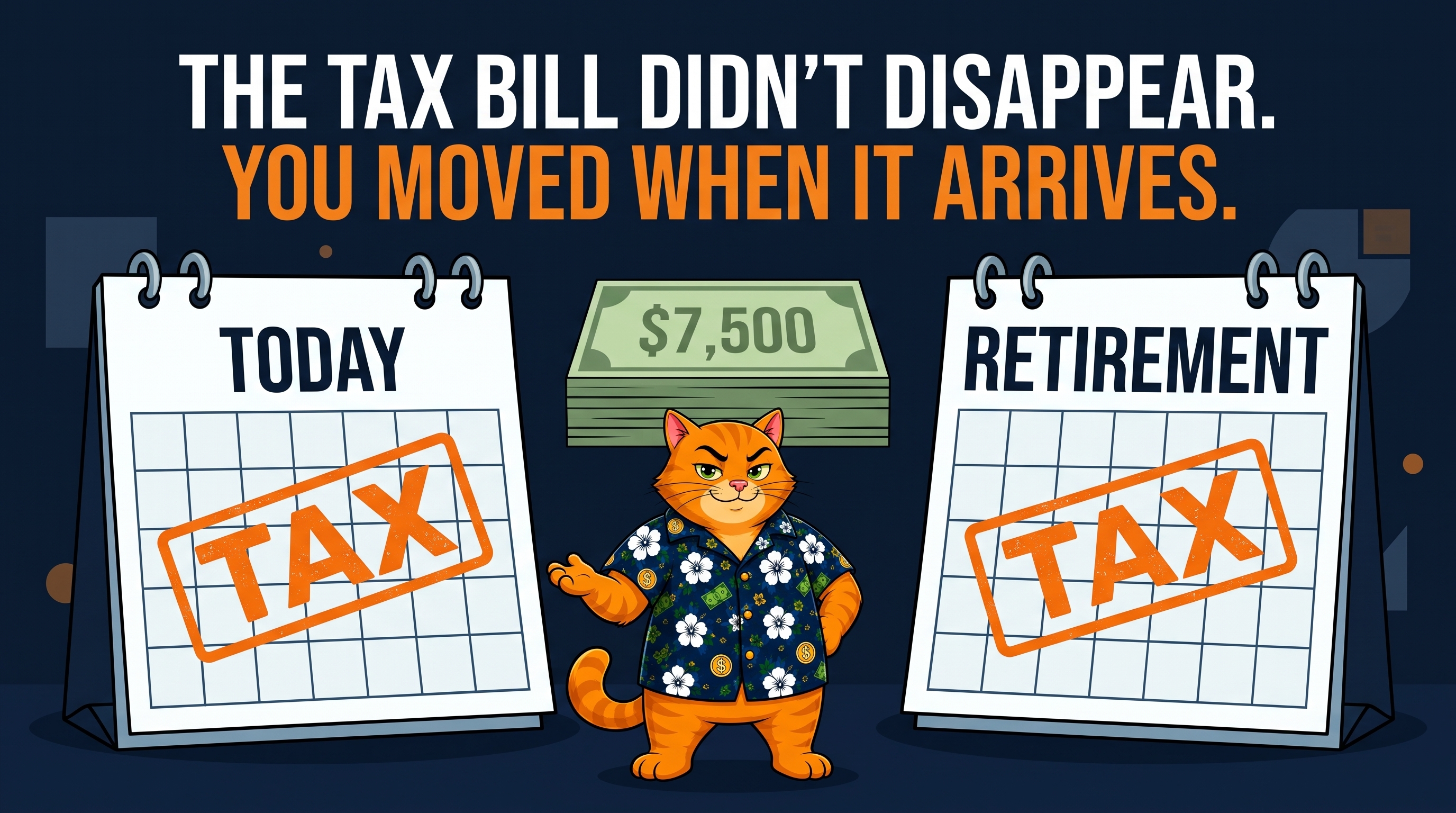 Same $7,500 either way. The only question is when the government gets its cut.